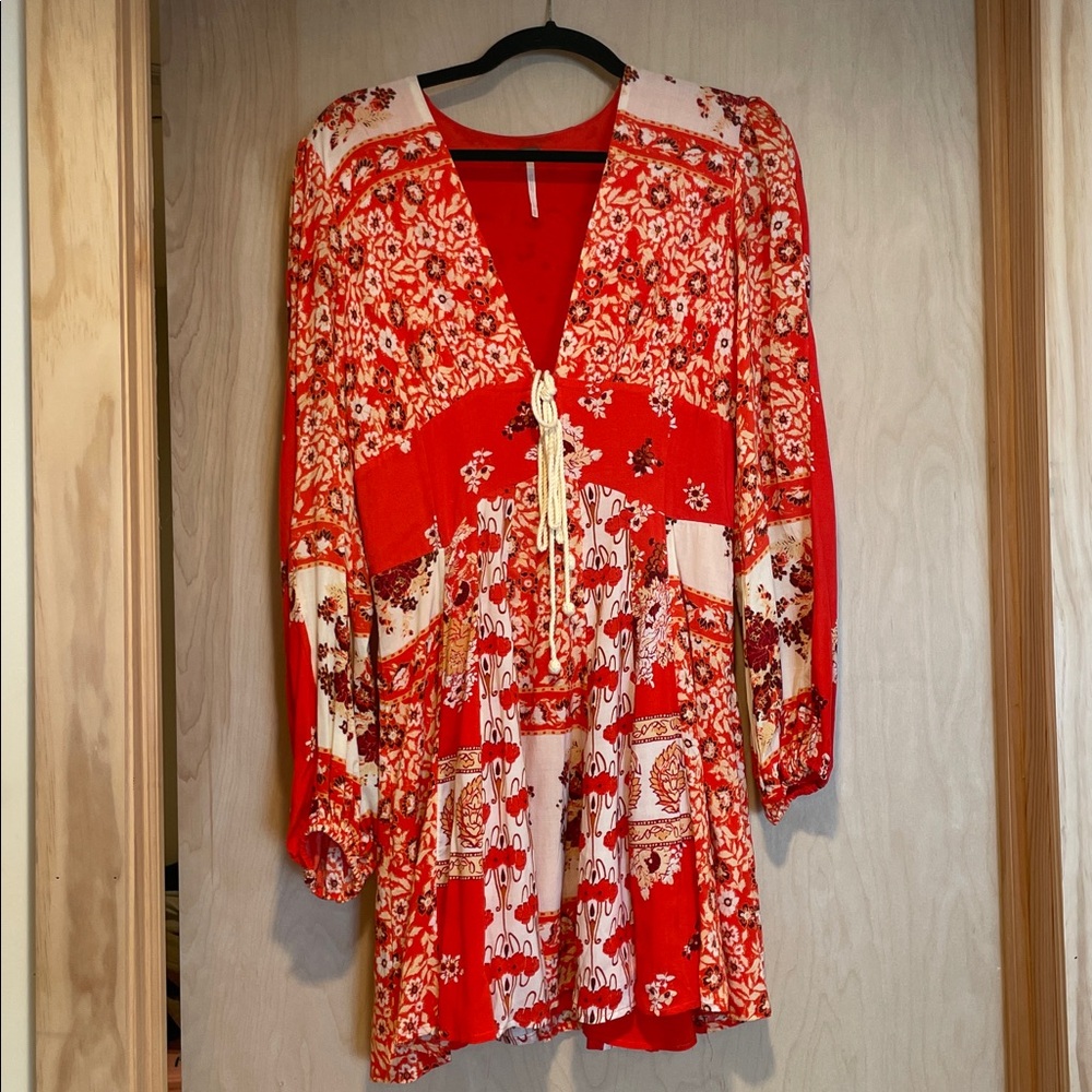Red Floral Mini Dress